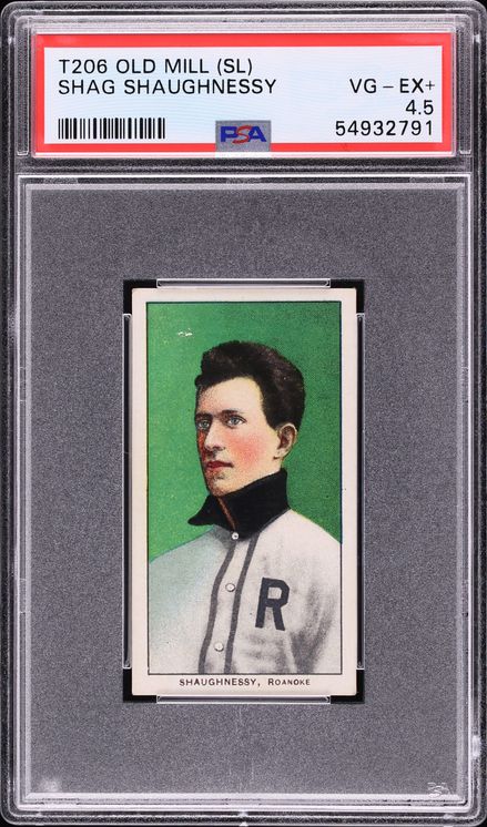 1909-11 T206 Shag Shaughnessy SOUTHERN LEAGUER, OLD MILL PSA 4.5 VGEX+
