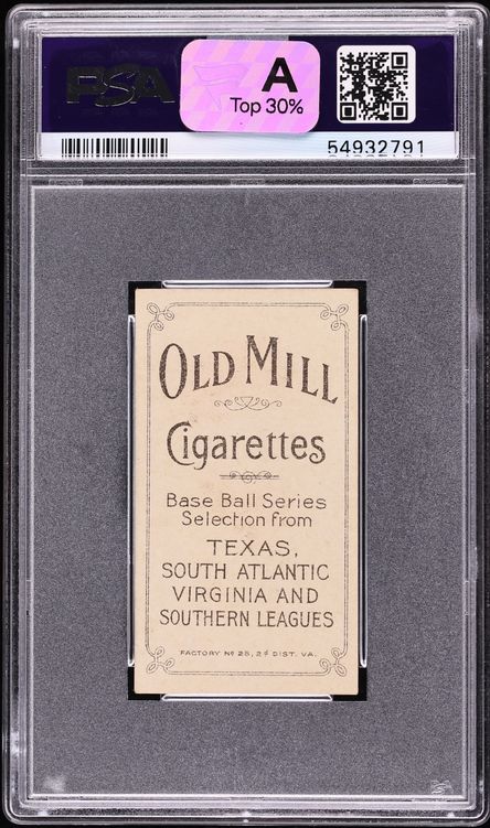 1909-11 T206 Shag Shaughnessy SOUTHERN LEAGUER, OLD MILL PSA 4.5 VGEX+