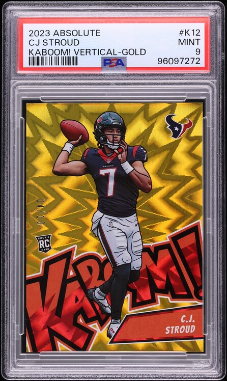 2023 Absolute Kaboom Vertical Gold C.J. Stroud ROOKIE /10 #K12 PSA 9 MINT