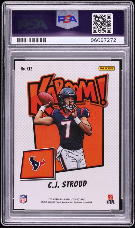 2023 Absolute Kaboom Vertical Gold C.J. Stroud ROOKIE /10 #K12 PSA 9 MINT
