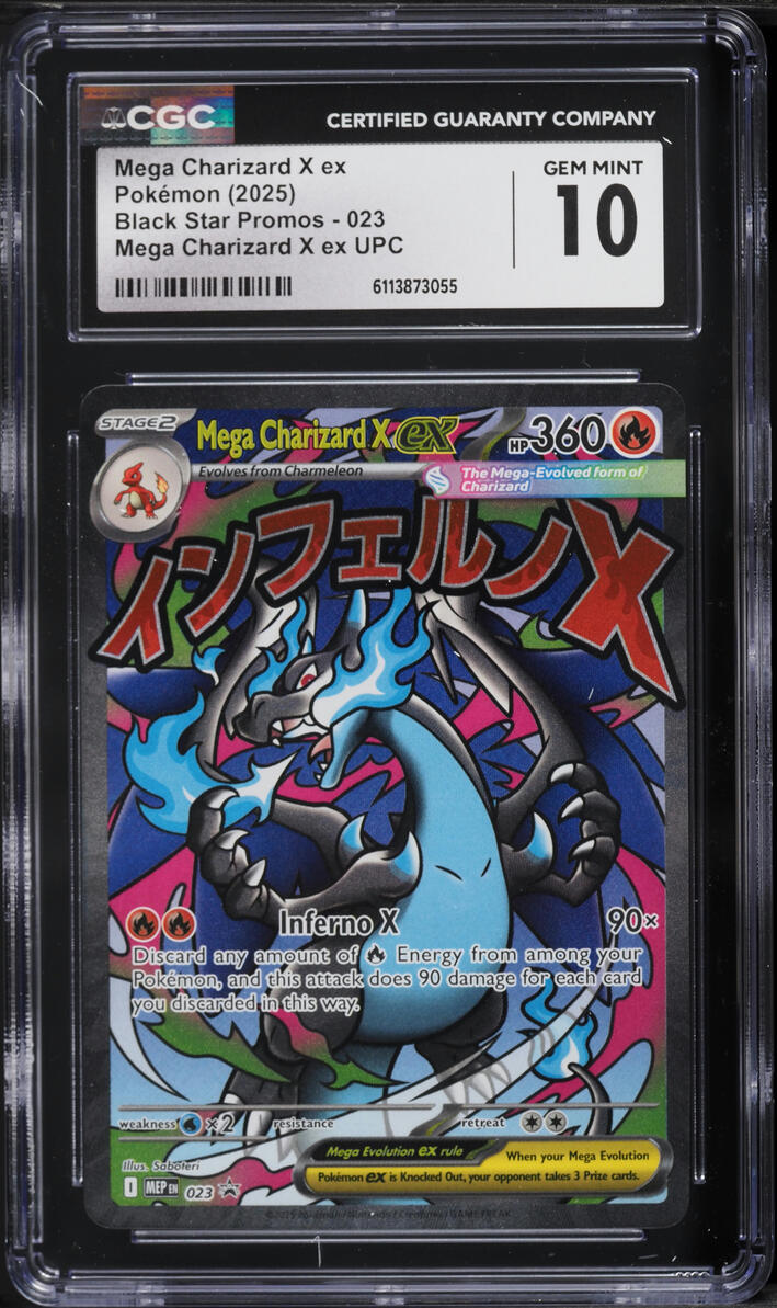 2025 Pokemon Mega Evolution Promo Ultra Premium Full Art Mega Charizard X Ex #23 CGC 10 GEM