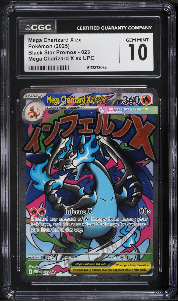 2025 Pokemon Mega Evolution Promo Ultra Premium Full Art Mega Charizard X Ex #23 CGC 10 GEM