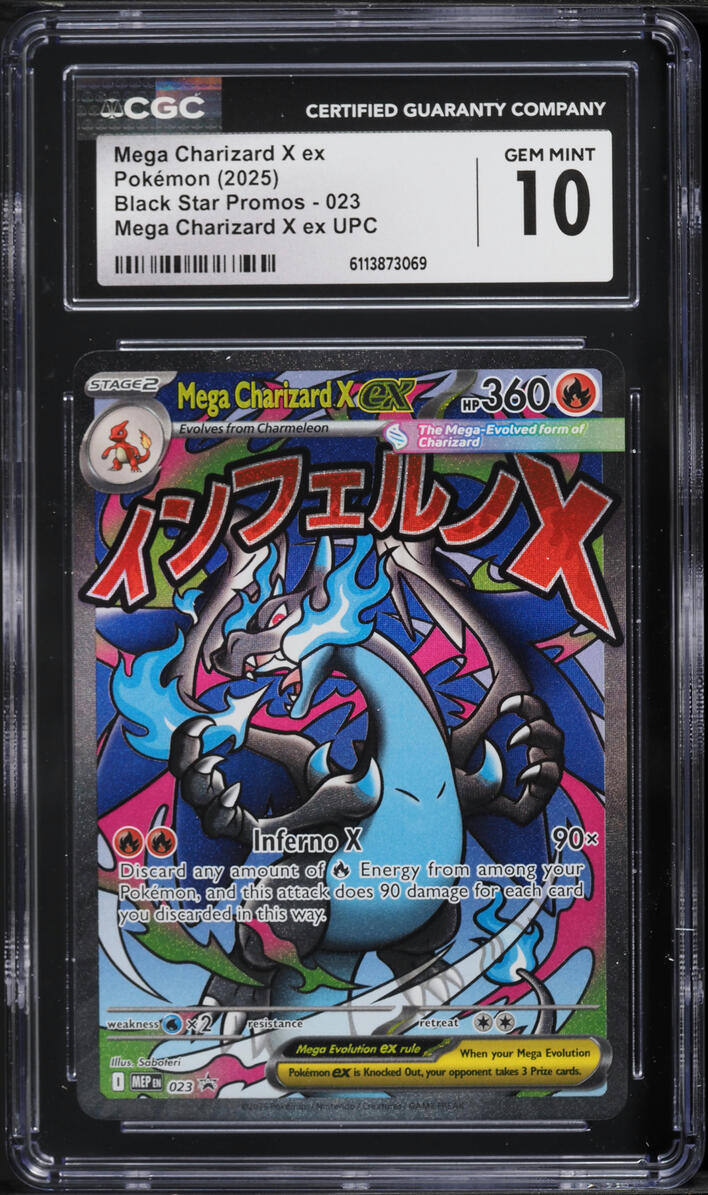 2025 Pokemon Mega Evolution Promo Ultra Premium Full Art Mega Charizard X Ex #23 CGC 10 GEM