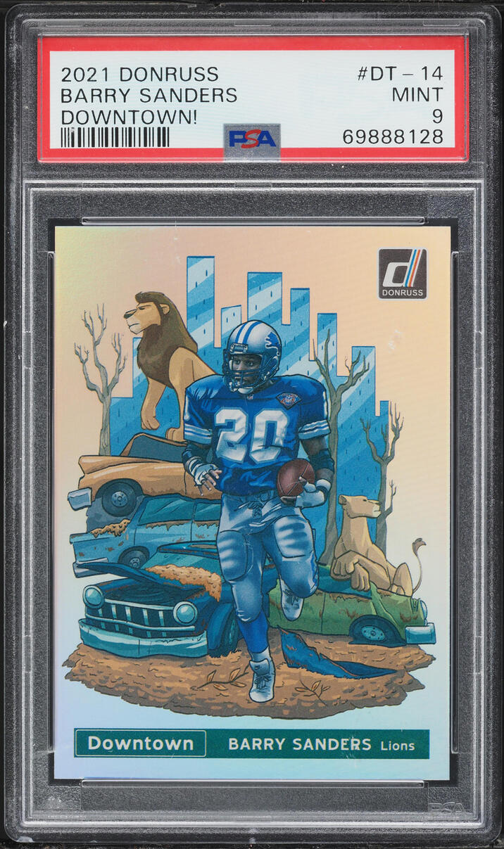 2021 Donruss Downtown! Barry Sanders #DT-14 PSA 9 MINT