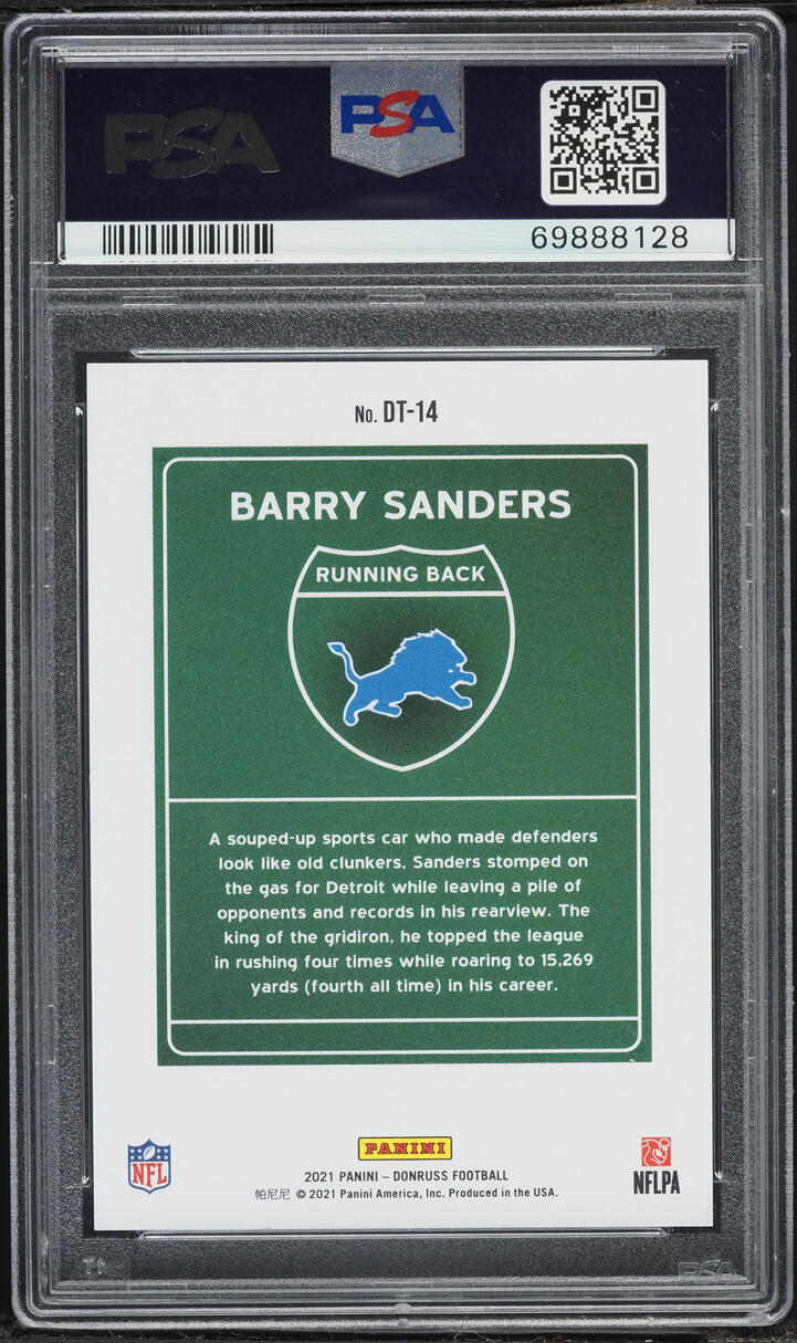 2021 Donruss Downtown! Barry Sanders #DT-14 PSA 9 MINT