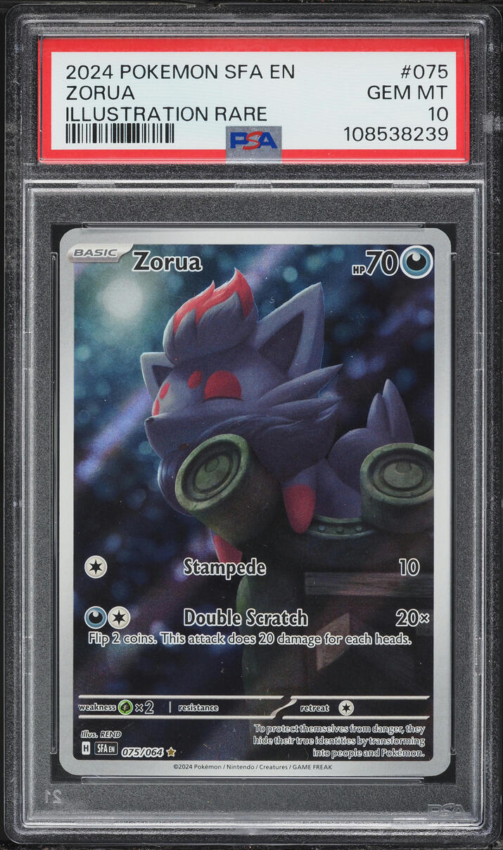 2024 Pokemon Scarlet & Violet Shrouded Fable IR Zorua #75 PSA 10 GEM MINT