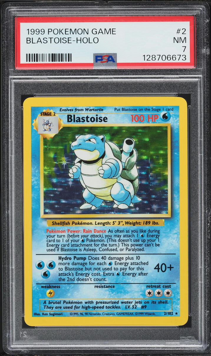 1999 Pokemon Base Set Holo Blastoise #2 PSA 7 NRMT