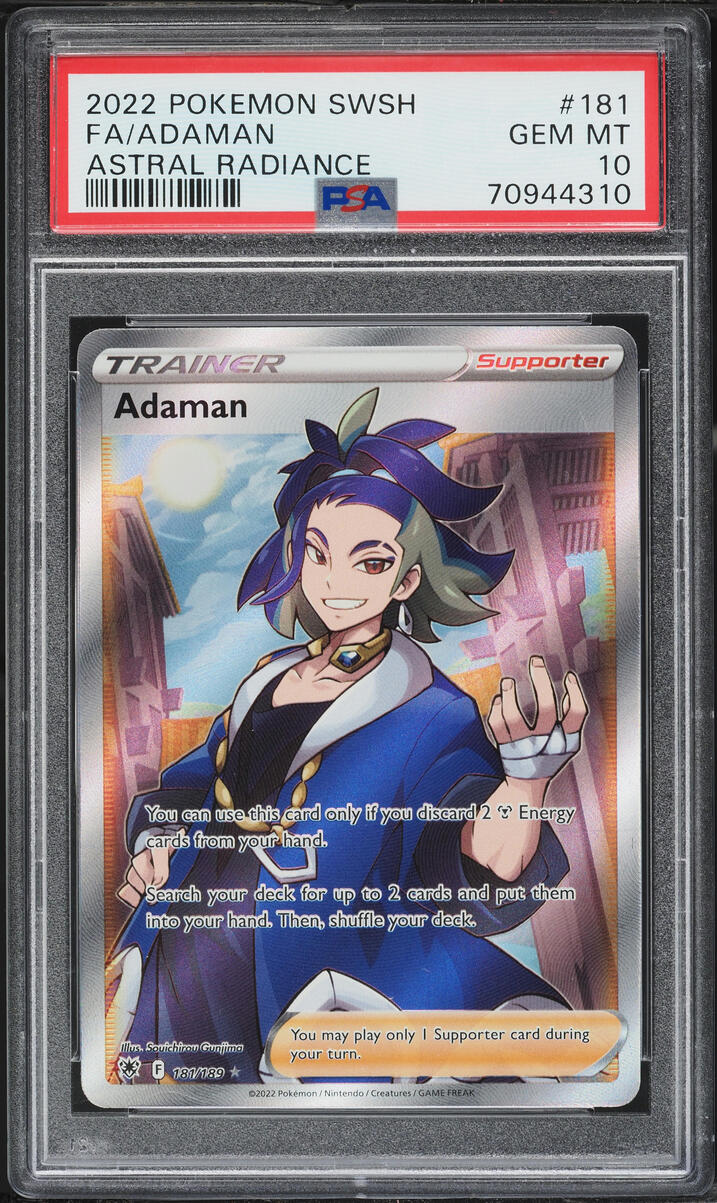 2022 Pokemon Sword & Shield Astral Radiance Full Art Adaman #181 PSA 10 GEM MINT