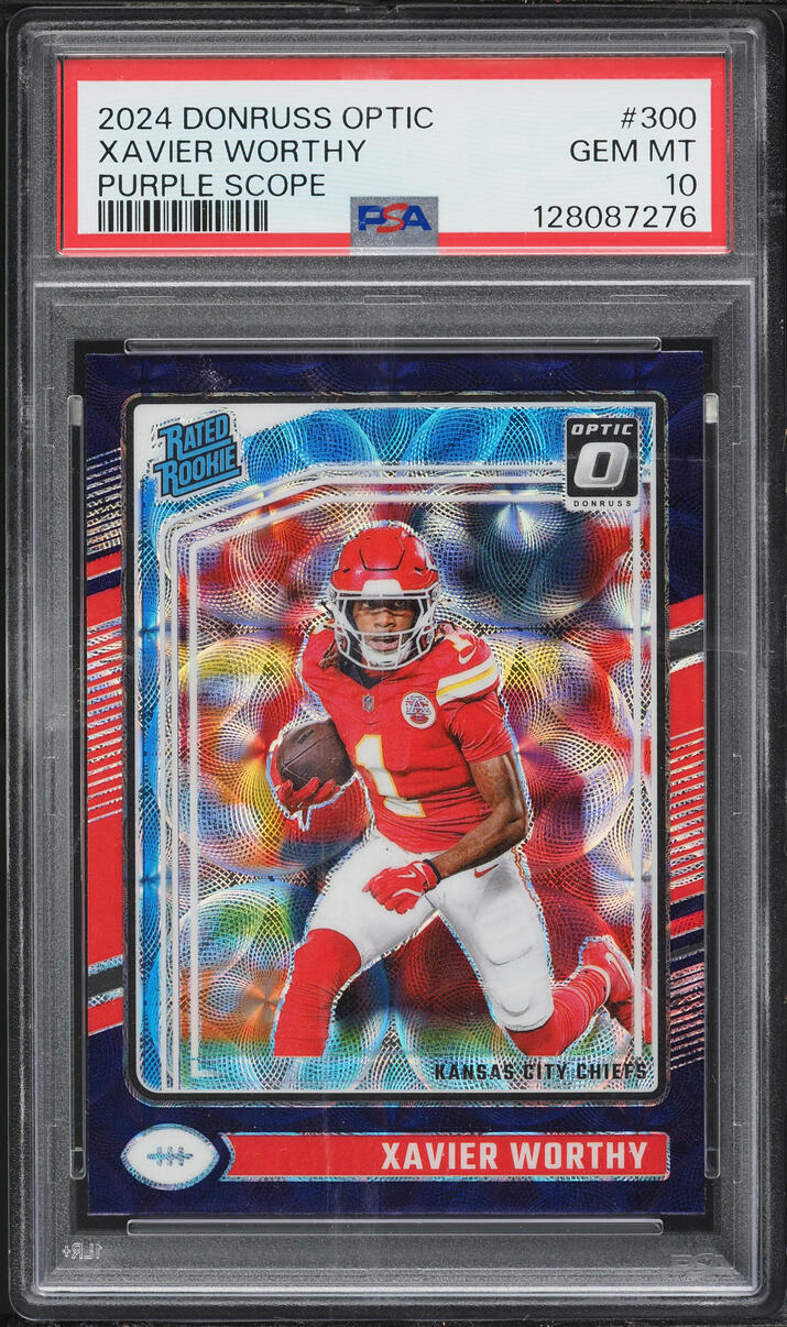 2024 Donruss Optic Purple Scope Xavier Worthy ROOKIE #300 PSA 10 GEM MINT