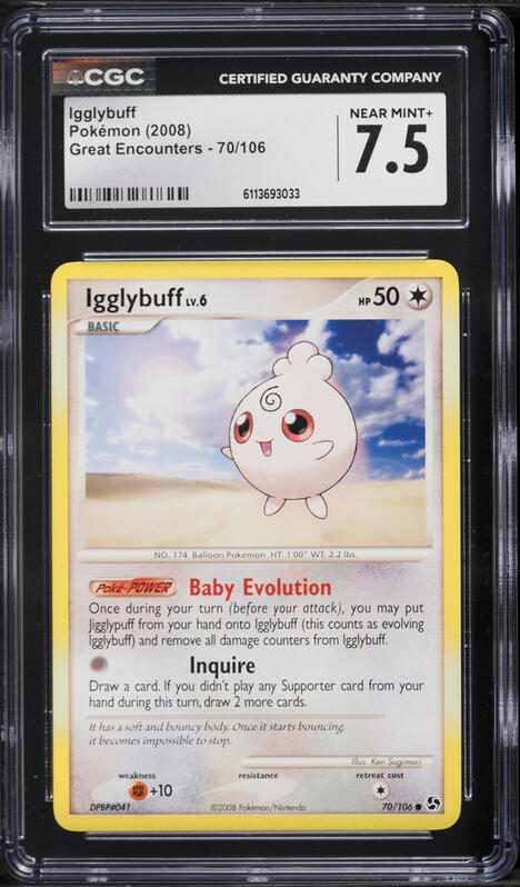 2000 Pokemon Japanese Unnumbered Movie Promo Glossy Igglybuff #174 CGC 8.5  on Fanatics Collect