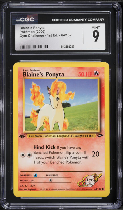 2000 Pokemon Gym Challenge 1st Edition Blaine's Ponyta #64 CGC 9 MINT