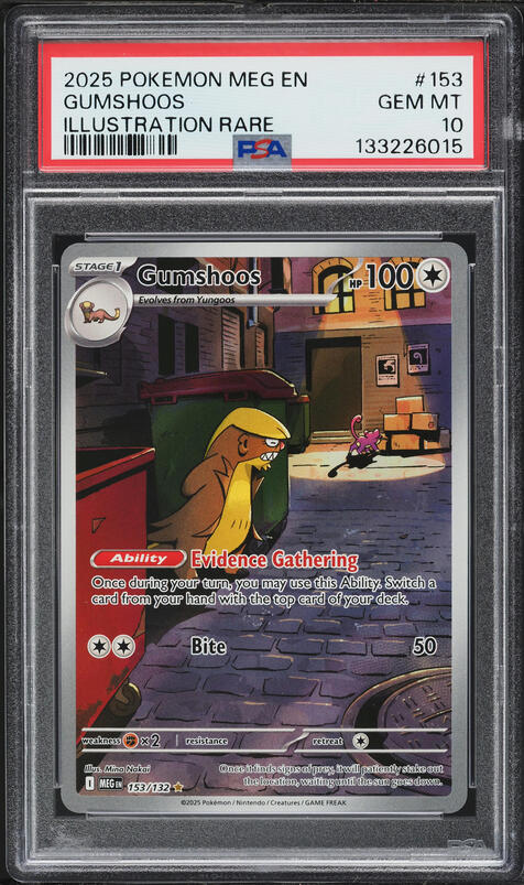 2025 Pokemon Mega Evolution IR Gumshoos #153 PSA 10 GEM MINT