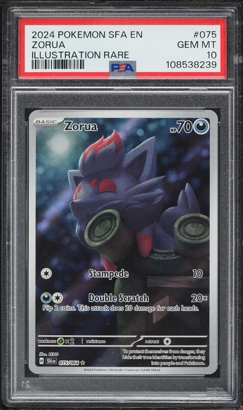 2024 Pokemon Scarlet & Violet Shrouded Fable IR Zorua #75 PSA 10 GEM MINT