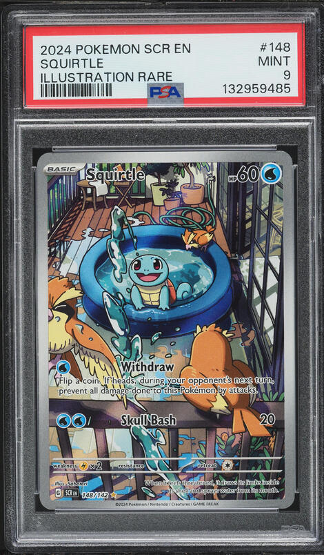 2024 Pokemon Scarlet & Violet Stellar Crown IR Squirtle #148 PSA 9 MINT