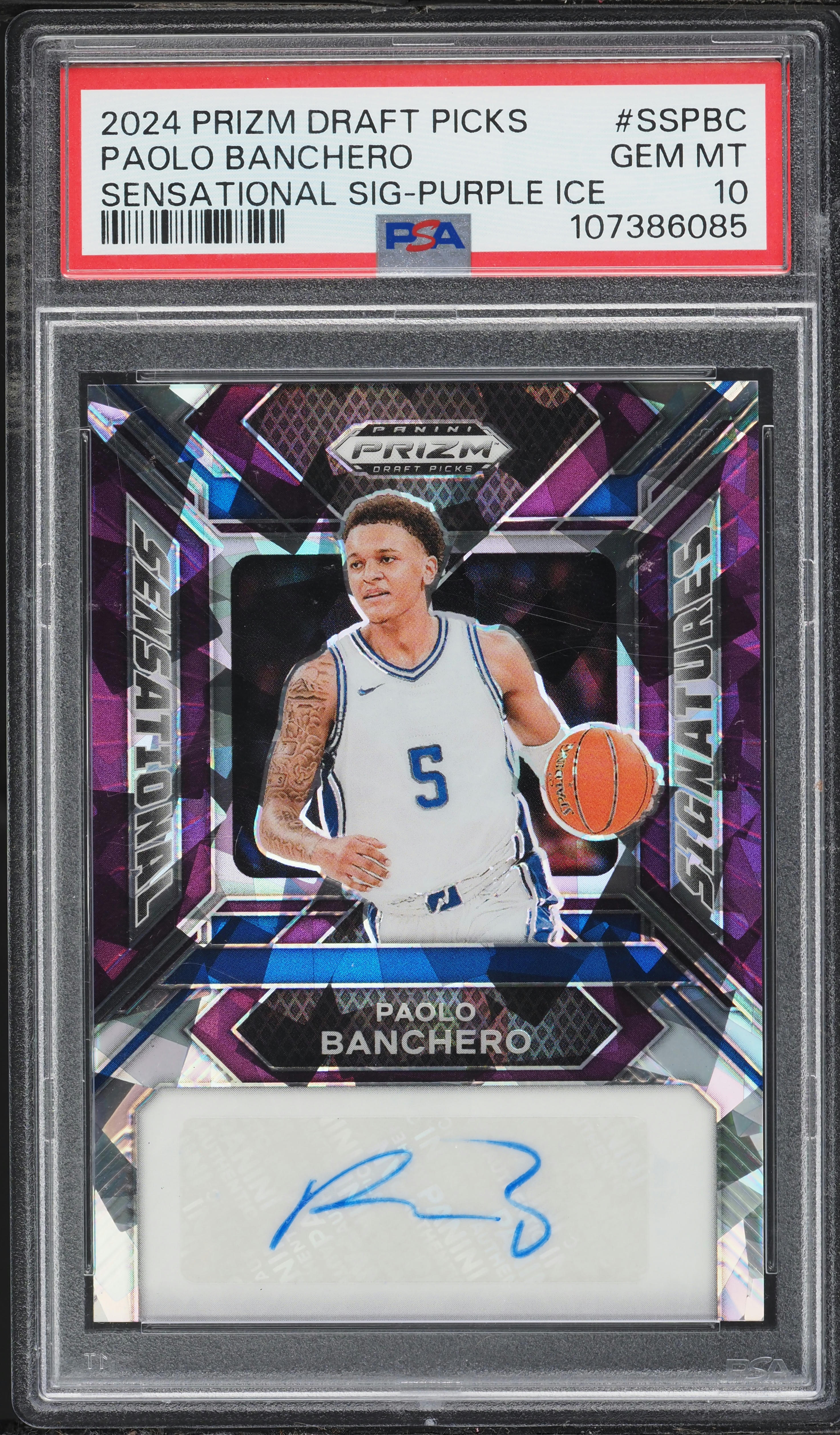 2024 Panini Prizm Draft Picks Sensational Purple Ice Paolo