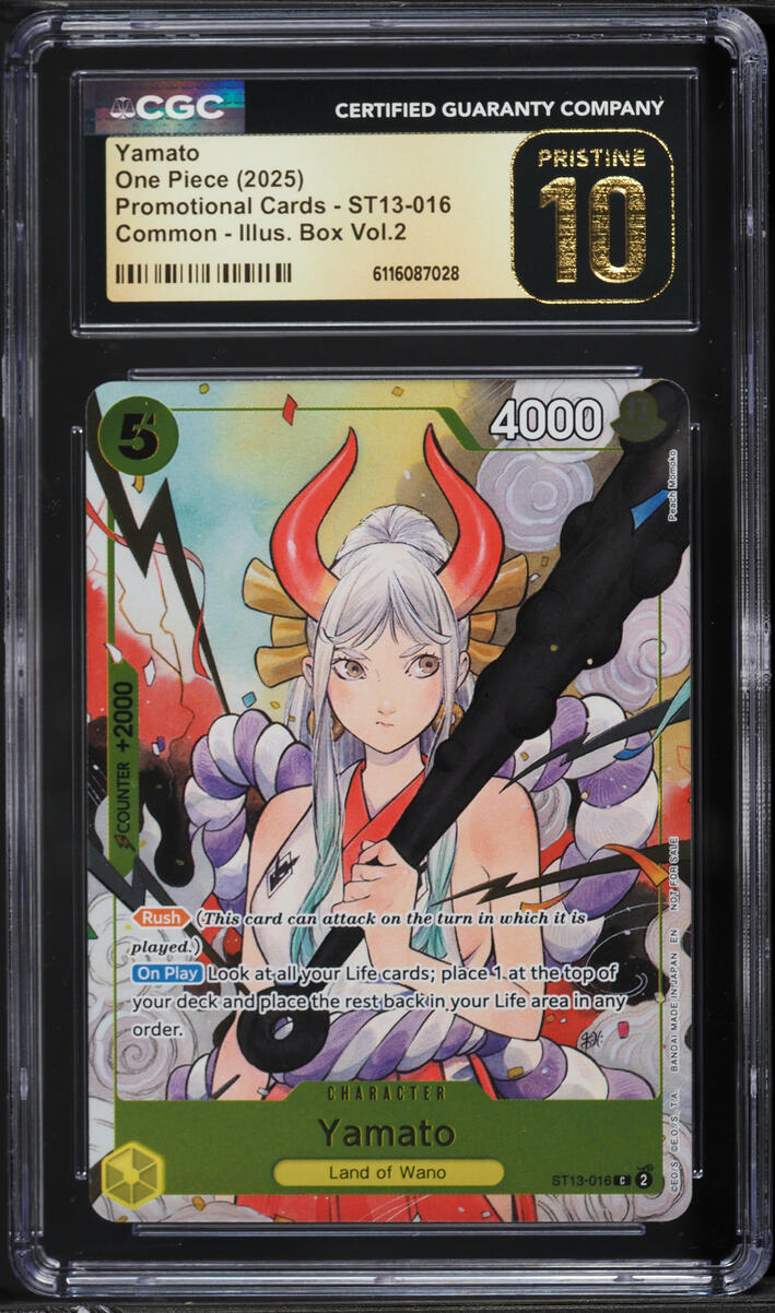 2025 One Piece Promo Cards Illustration Box Volume 2 Yamato #ST13-016 CGC 10 PRISTINE