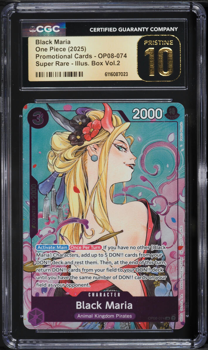 2025 One Piece Promo Cards Illustration Box Volume 2 SR Black Maria #OP08-074 CGC 10 PRISTINE