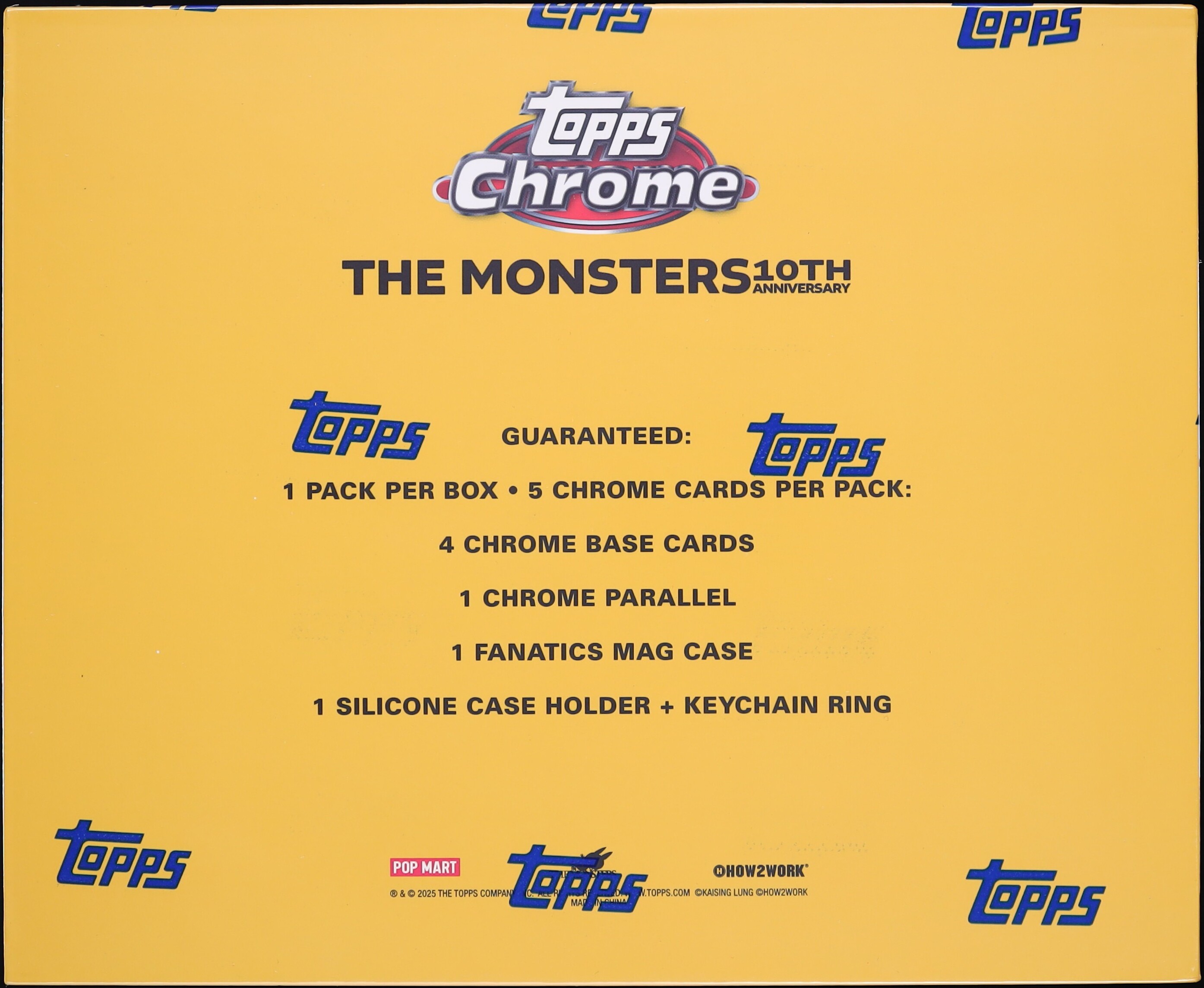 2025 Topps Chrome Labubu 10th Anniversary Hobby Box, 5ct Cards on