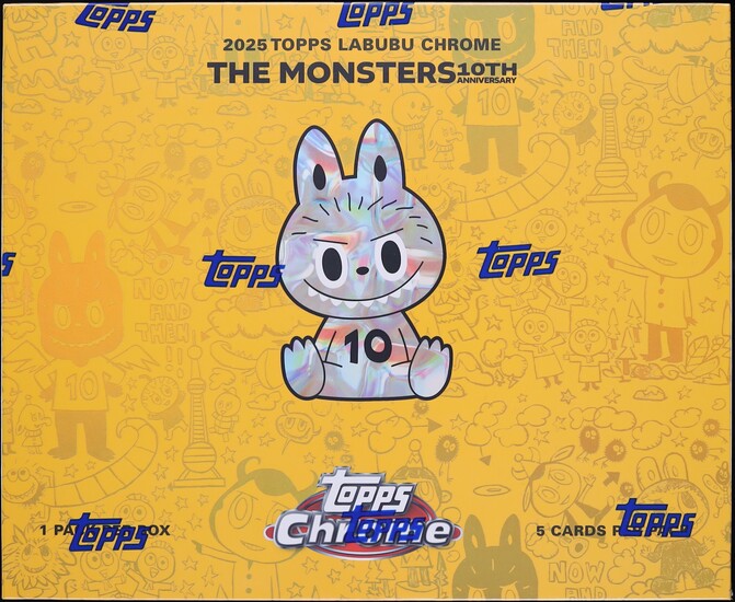 2025 Topps Chrome Labubu 10th Anniversary Hobby Box, 5ct Cards on