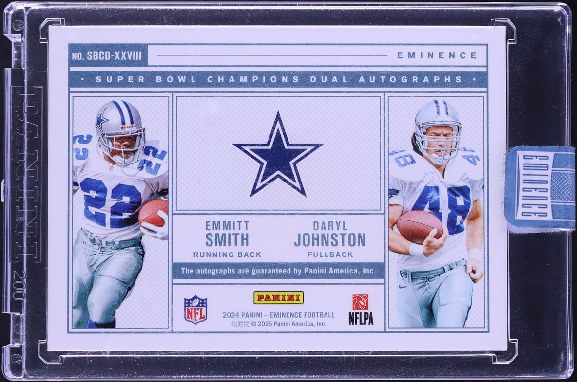 2024 Panini Eminence Super Bowl Champions Dual Platinum Emmitt Smith & Daryl Johnston AUTO 1/1