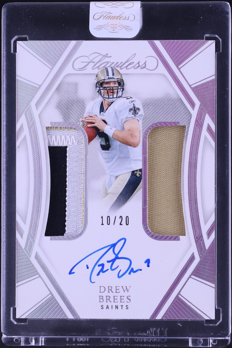 2024 Panini Flawless Dual Silver Drew Brees PATCH AUTO /20 #DPA-DBS