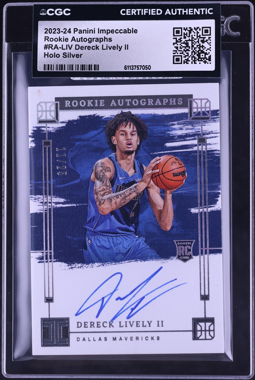 2023 Panini Impeccable Holo Silver Dereck Lively II ROOKIE AUTO /25 #RA-LIV CGC AUTH