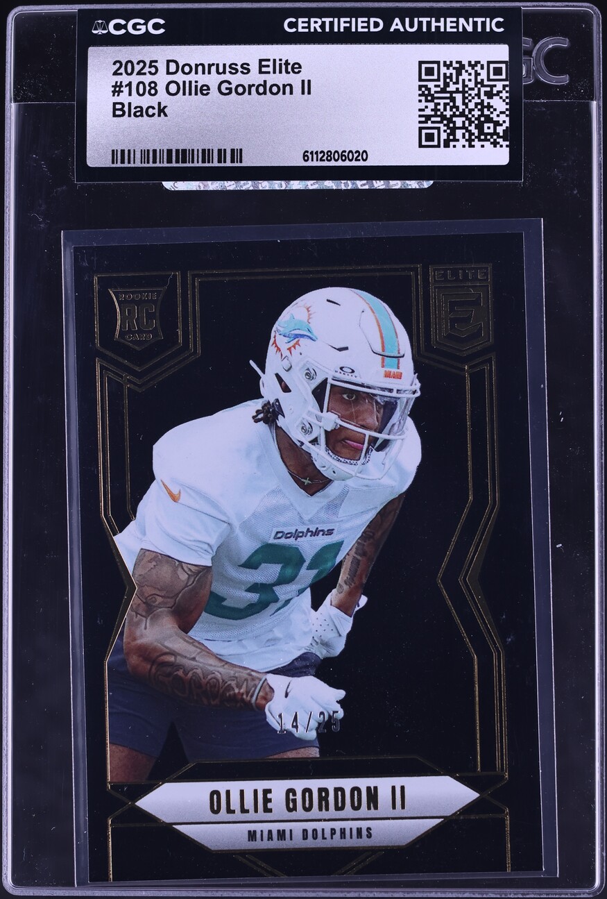 2025 Donruss Elite Black Ollie Gordon II ROOKIE /25 #108 CGC AUTH