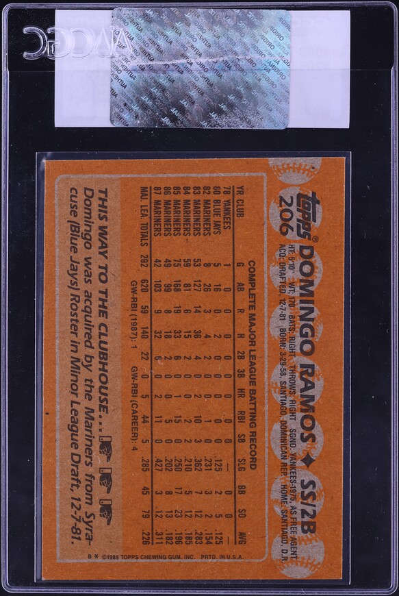1988 Topps Domingo Ramos #206 CGC AUTH on Fanatics Collect
