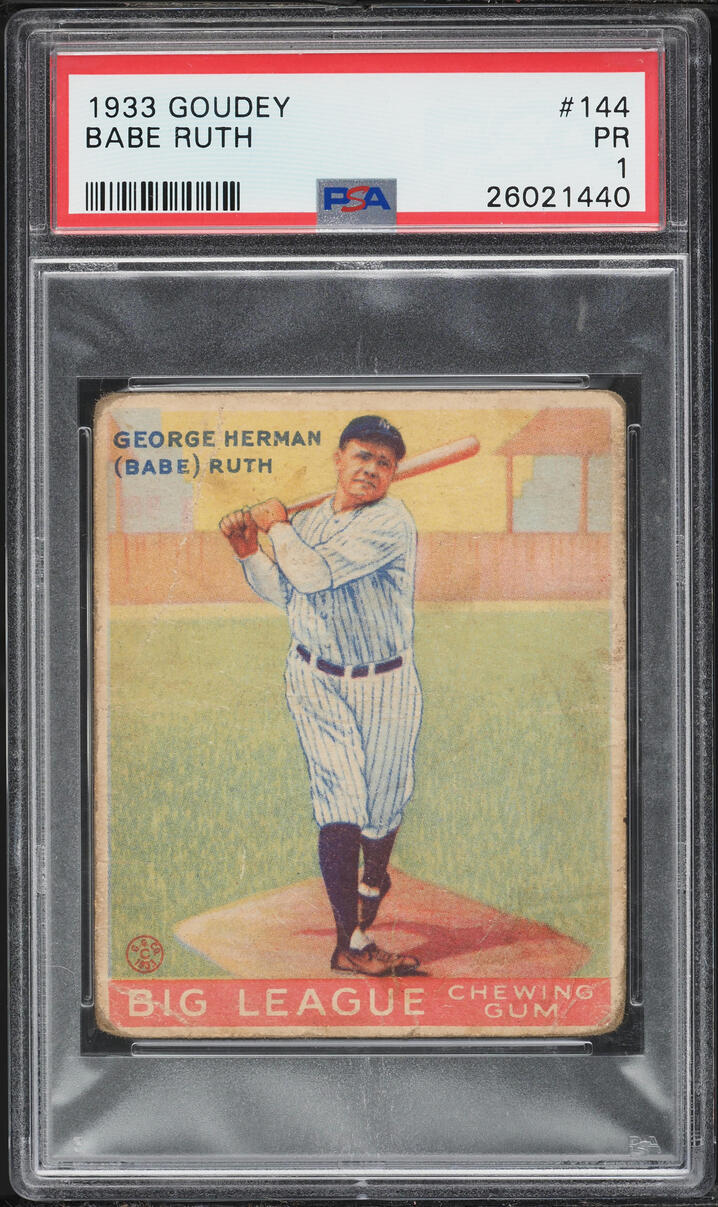 1933 Goudey Babe Ruth #144 PSA 1 PR