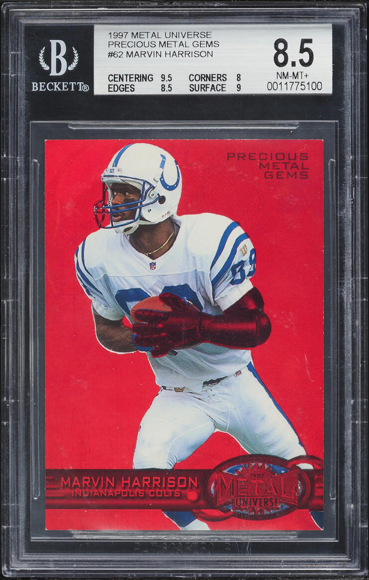 1997 Metal Universe Precious Metal Gems Marvin Harrison /150 #62 BGS 8.5 NM-MT+