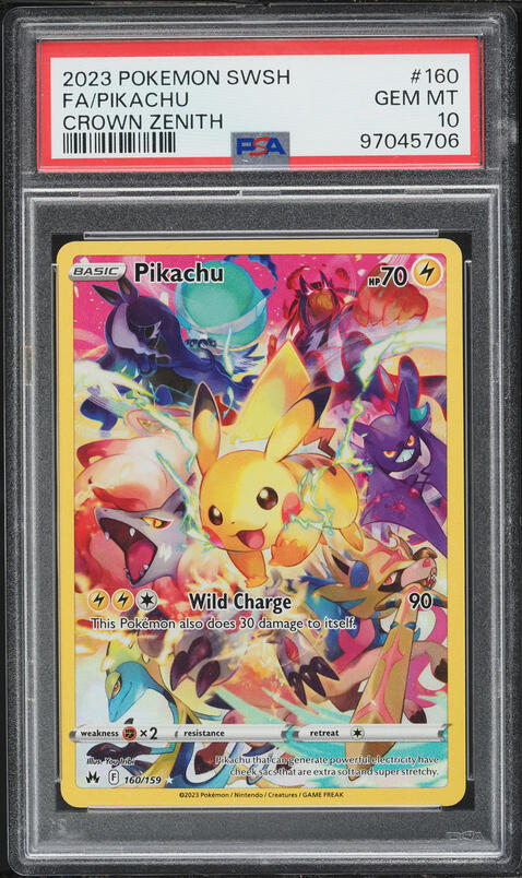 2023 Pokemon Sword & Shield Crown Zenith SEC Pikachu #160 PSA 10