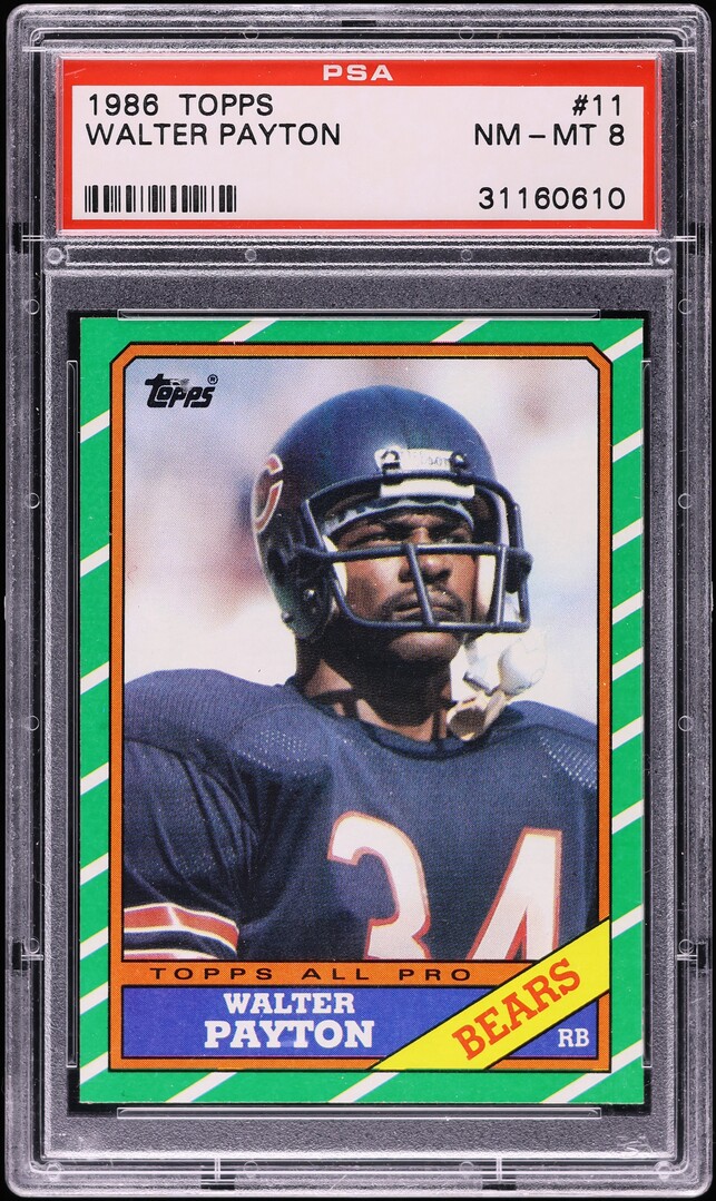 1986 Topps Football Walter Payton #11 PSA 8 NM-MT