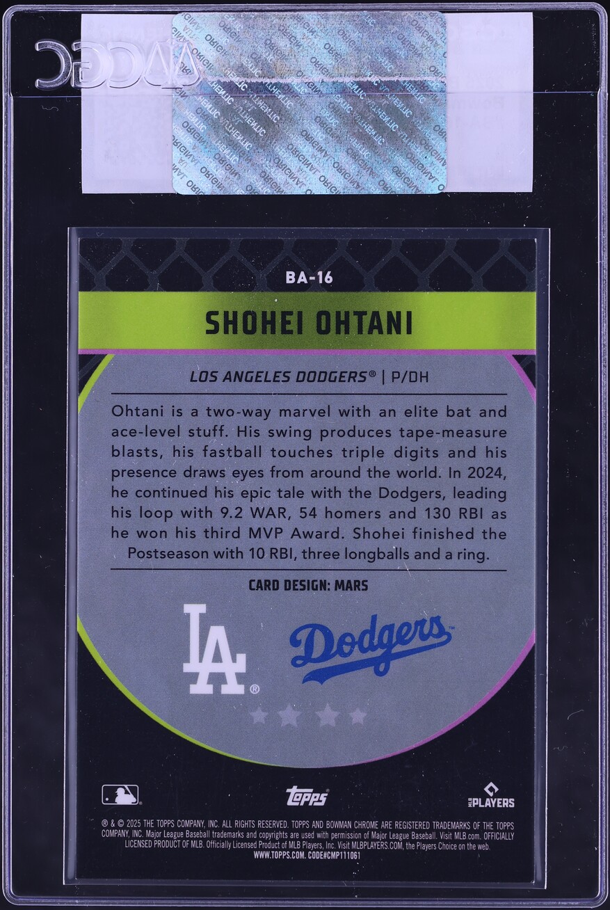 2025 Bowman Chrome Mega Box Ascensions Shohei Ohtani #BA-16 CGC AUTH