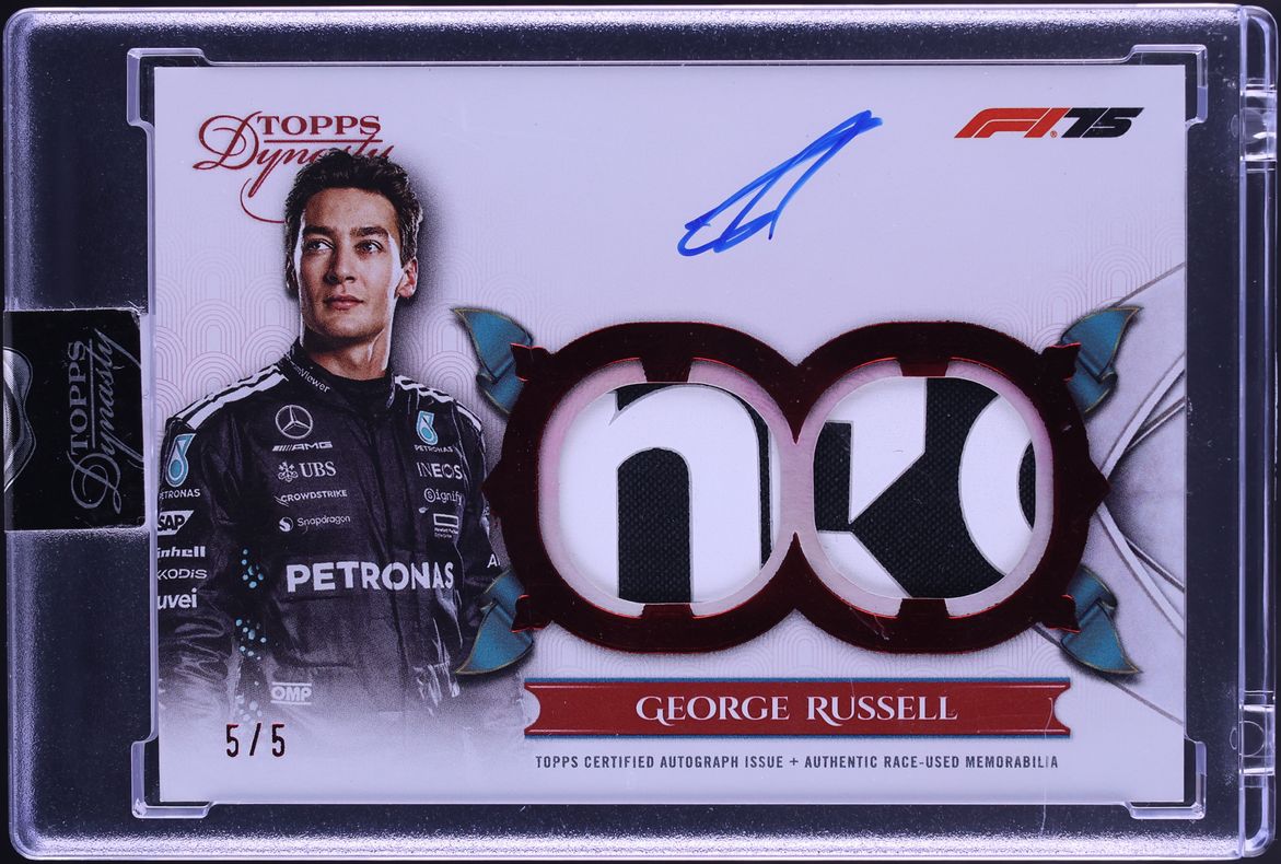 2025 Topps Dynasty Formula 1 F1 Dual Red George Russell PATCH AUTO 5/5 #SDDRA-GRU
