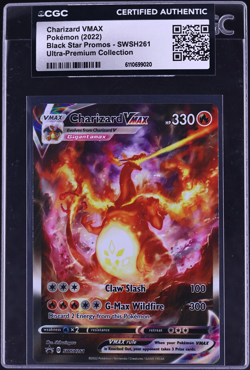 2022 Pokemon Sword & Shield Promo Ultra Premium Alt Art Charizard VMAX #SWSH261 CGC AUTH