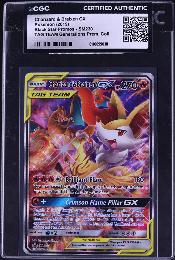 2020 Pokemon SM Promo Tag Team Generations Premium Collection Charizard &  Braixen GX CGC 10 on Fanatics Collect