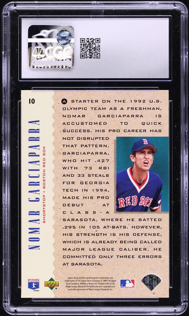 1995 Upper Deck Electric Diamond Nomar Garciaparra ROOKIE #10 CGC 8.5 NM-MT+