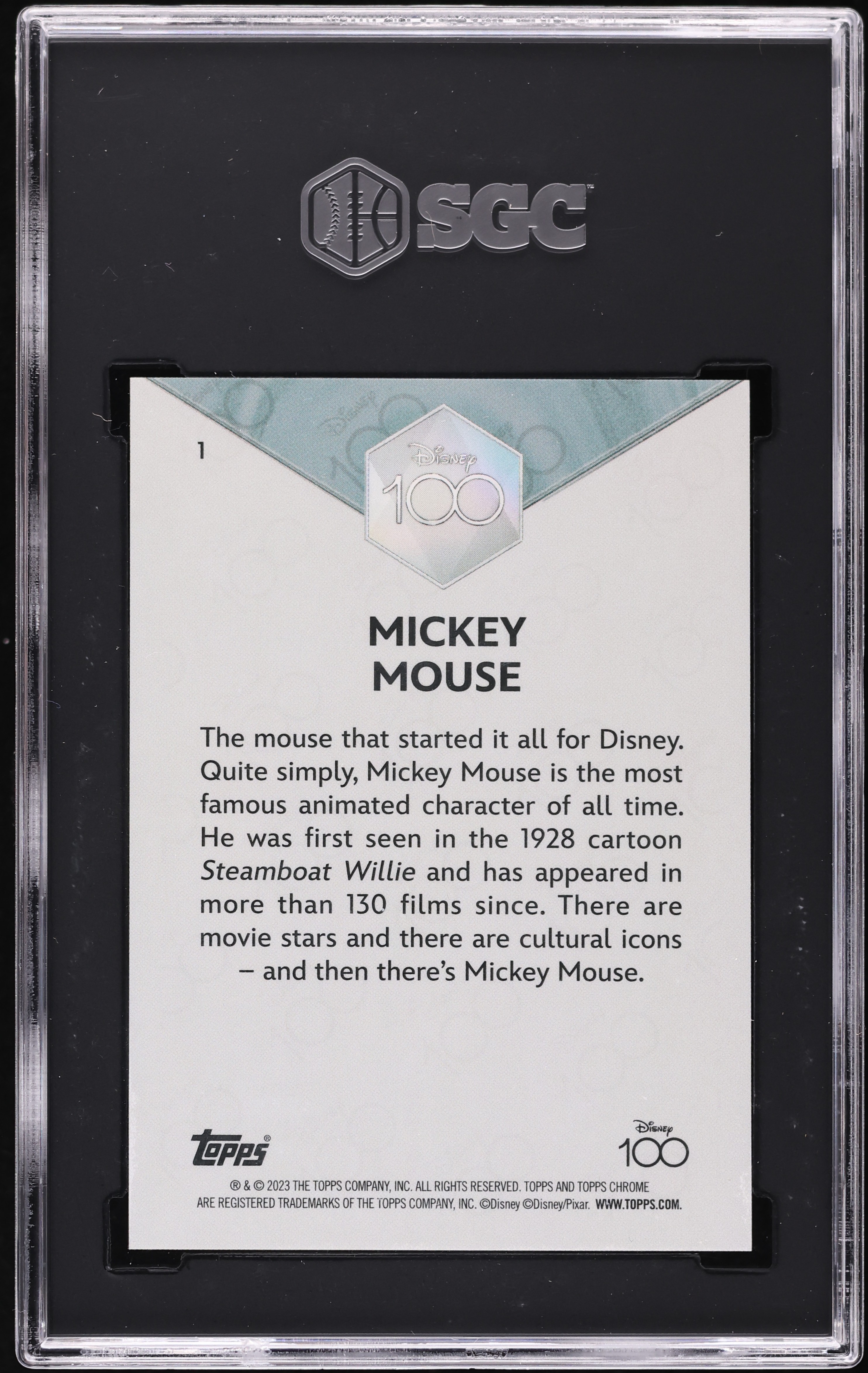 2023 Topps Chrome Disney 100 Orange Wave Refractor Mickey Mouse