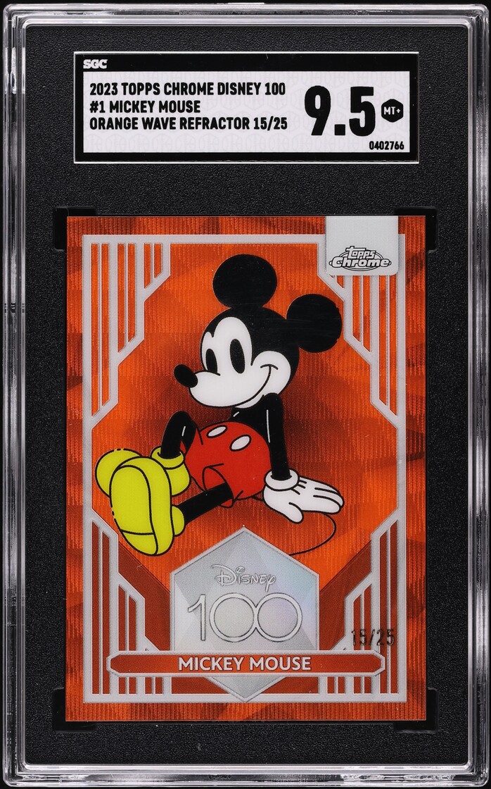 その他 Topps Chrome Disney100 Stitch orange 25 2023 Topps Chrome Disney 100 Orange Wave Refractor Mickey Mouse