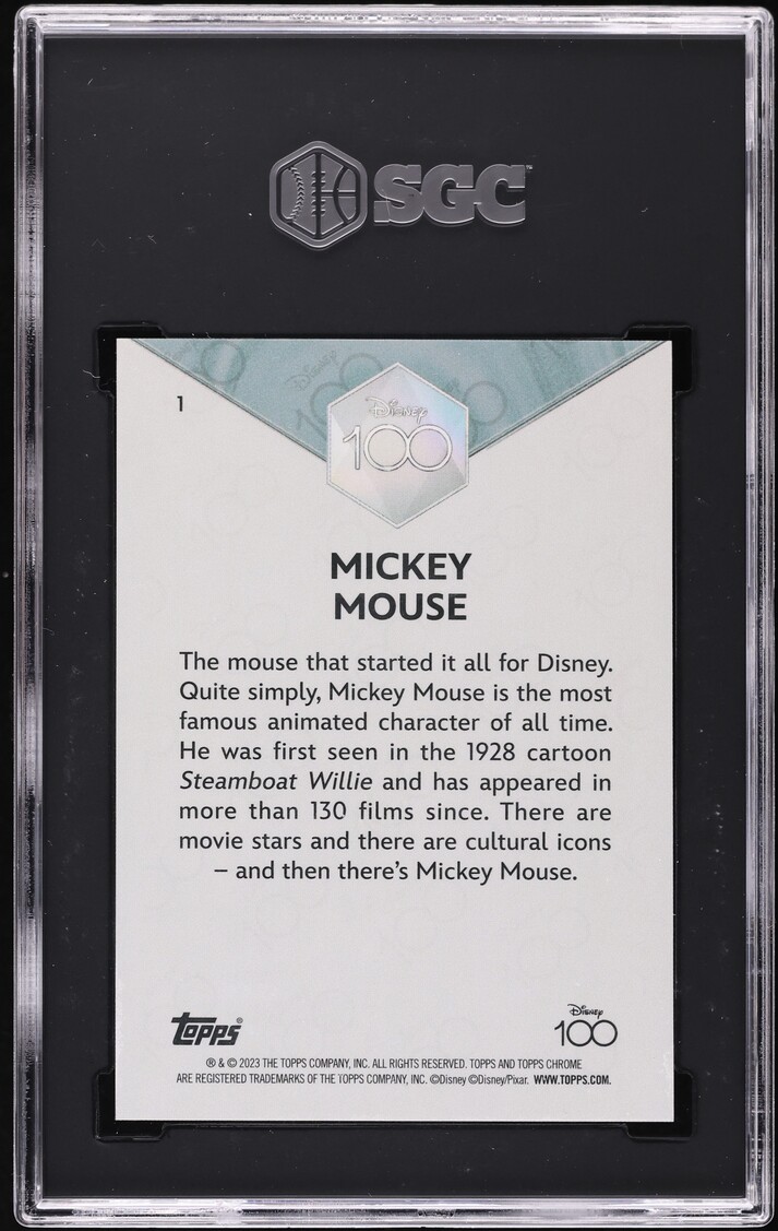 2023 Topps Chrome Disney 100 Orange Wave Refractor Mickey Mouse