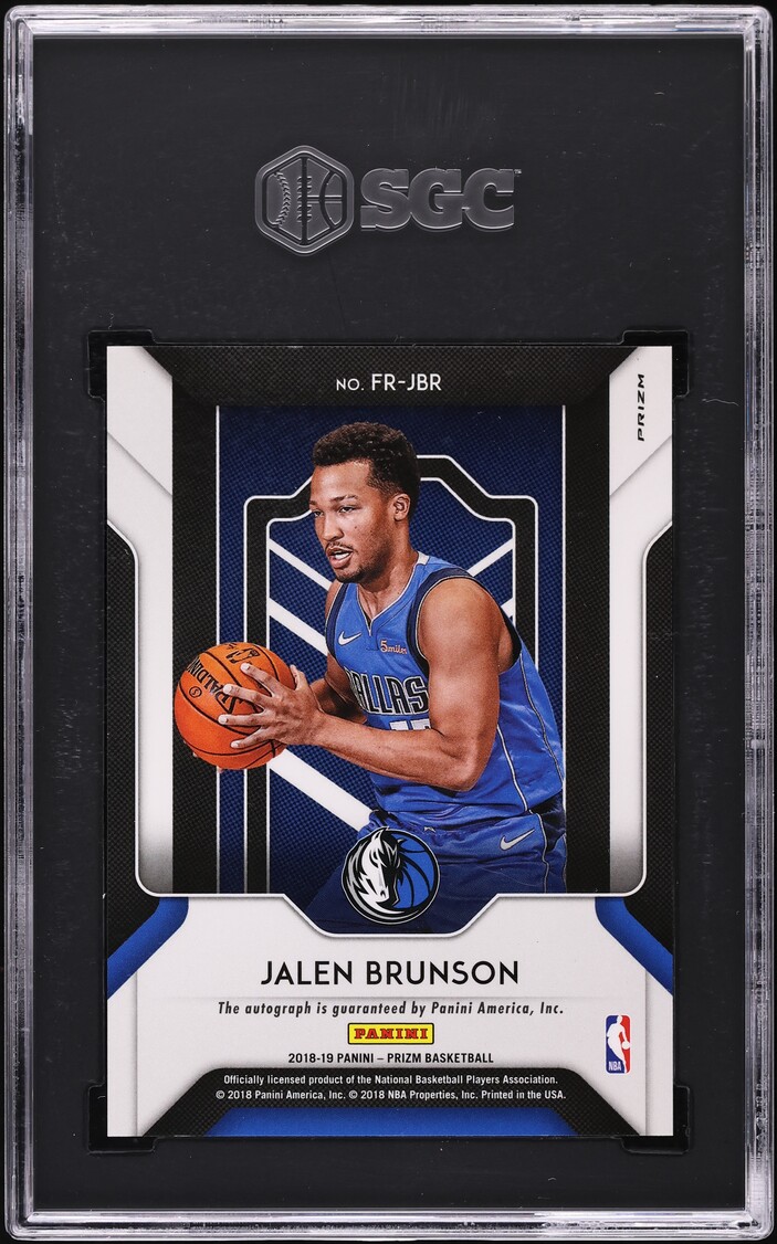 2018 Panini Prizm Fast Break Jalen Brunson ROOKIE AUTO #FR-JBR SGC 9.5 MINT+
