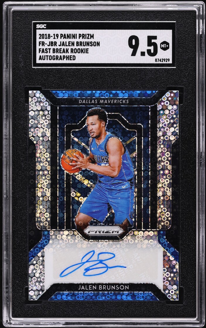 2018 Panini Prizm Fast Break Jalen Brunson ROOKIE AUTO #FR-JBR SGC 9.5 MINT+