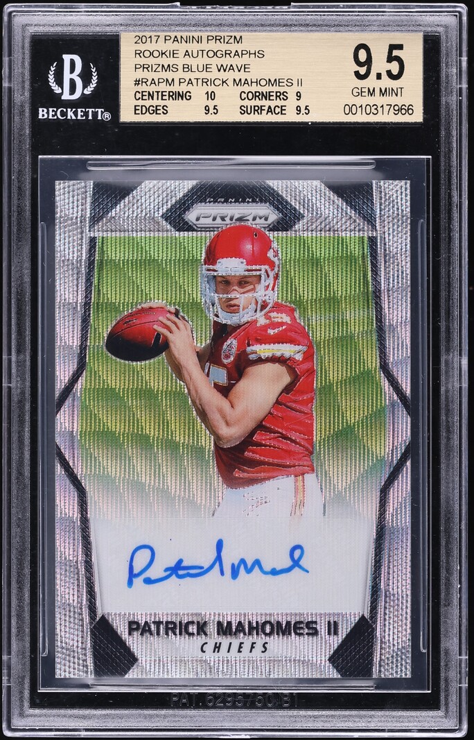 2017 Panini Prizm Blue Wave Patrick Mahomes II ROOKIE AUTO /149 BGS 9.5 GEM MINT