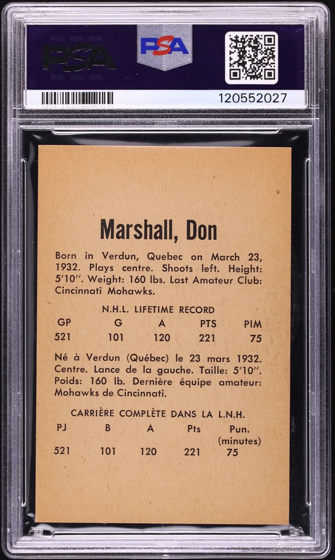 1962 Parkhurst Don Marshall #43 PSA 9 MINT
