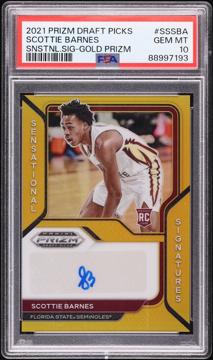 2021 Panini Prizm Sensational Mojo Scottie Barnes ROOKIE AUTO DNA