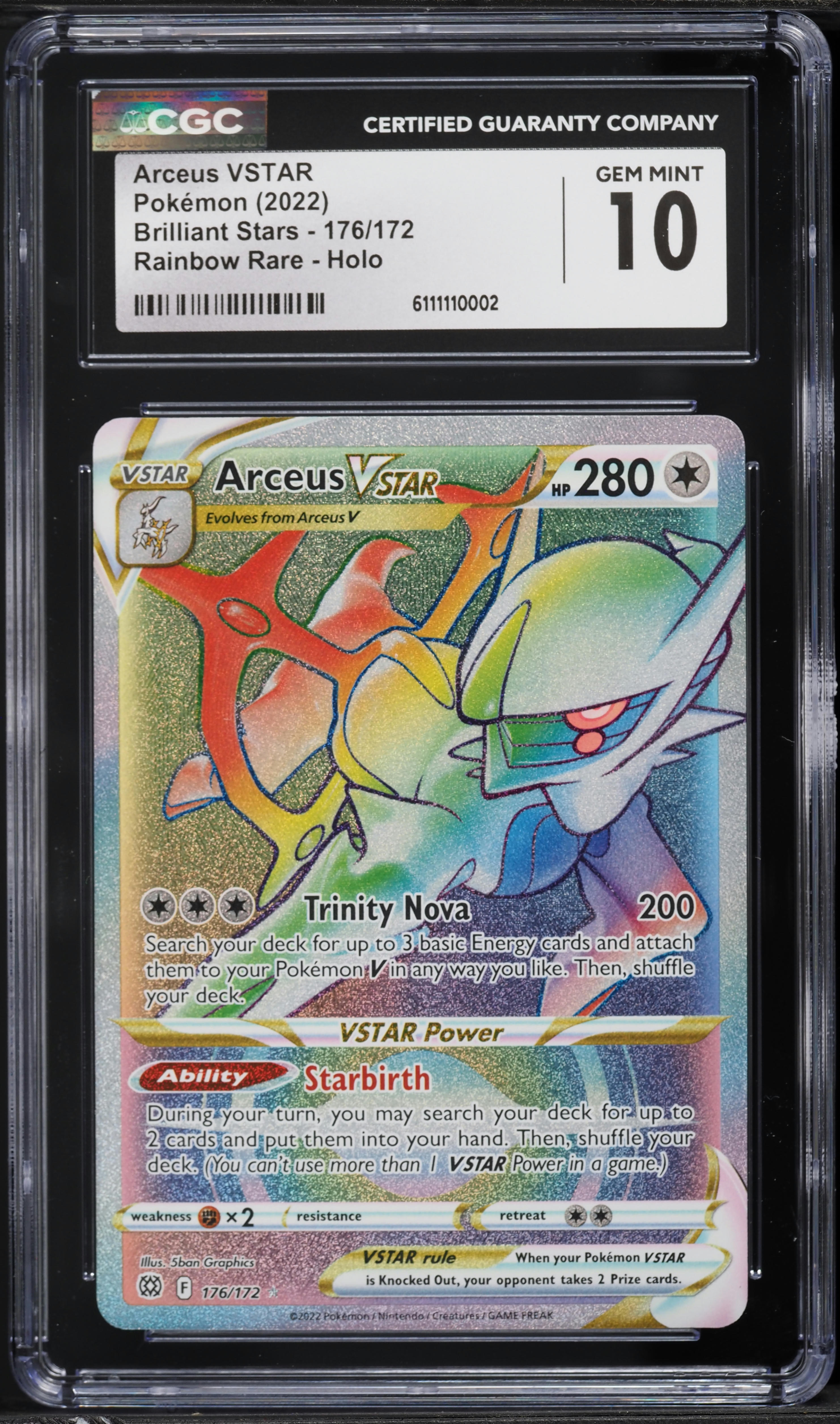 arceus vstar 123 172 brilliant stars ultra rare pokemon card Premium Collection Metal CGC 8 Arceus VSTAR (Metal Card) (123/172) 2022 Pokemon SWSH Brilliant Stars