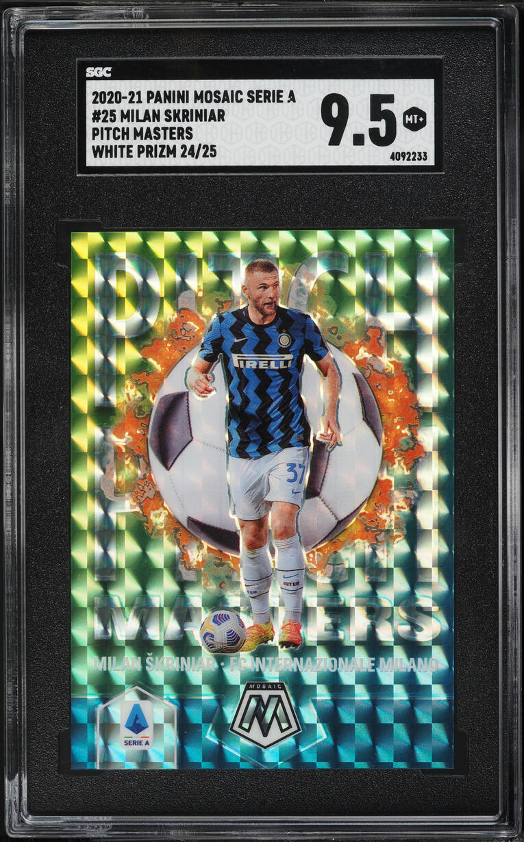 2020 Panini Mosaic Serie A Pitch Masters White Prizm Milan Skriniar /25 #25 SGC 9.5 MINT+