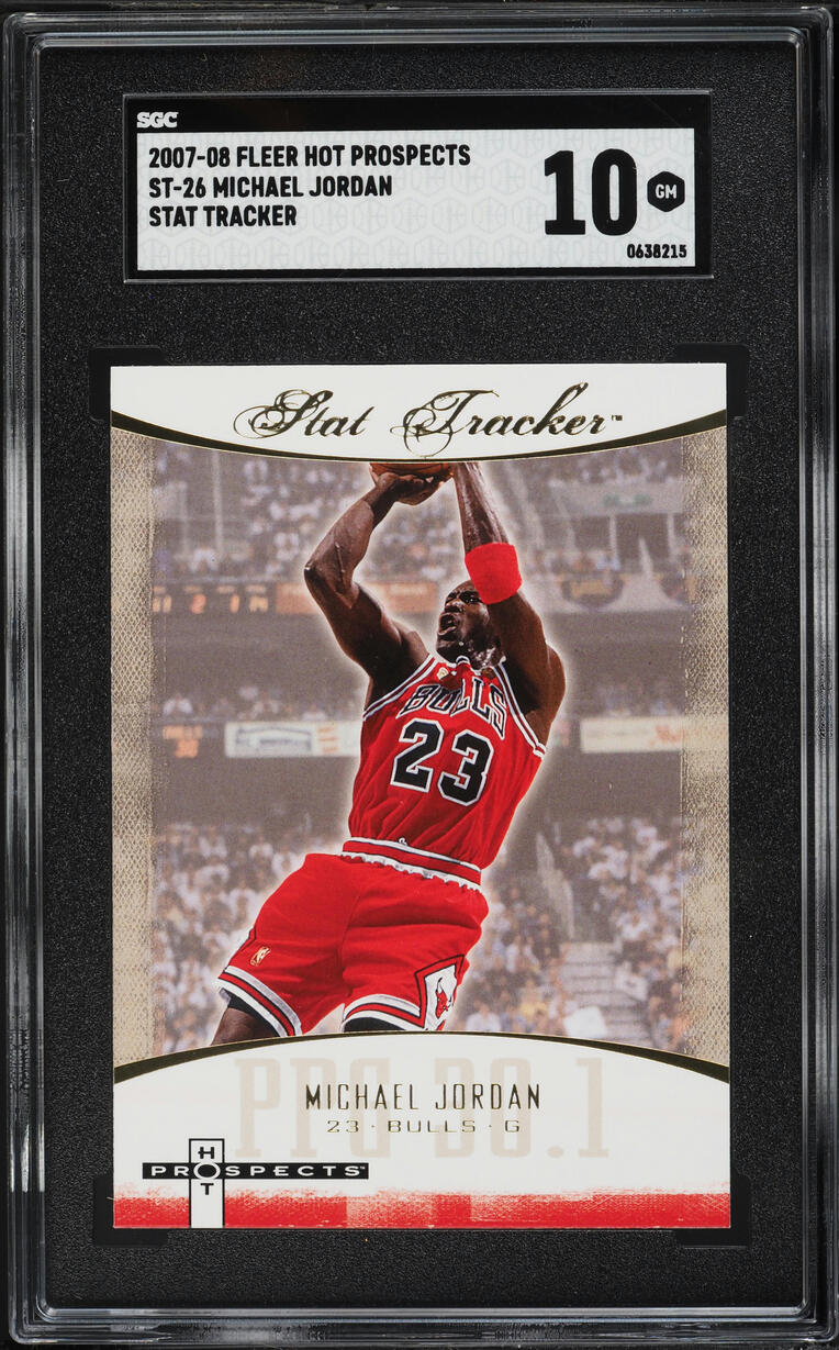 2007 Fleer Hot Prospects Stat Tracker Michael Jordan #ST-26 SGC 10 GEM MINT