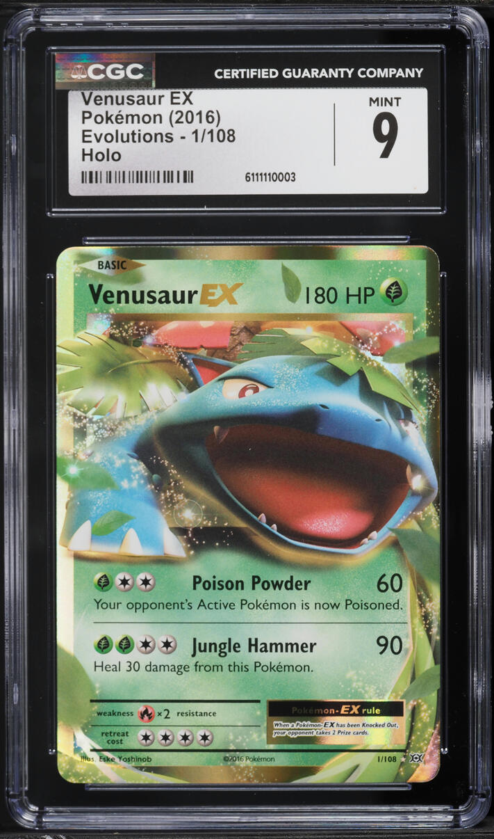2016 Pokemon XY Evolutions Holo Venusaur EX #1 CGC 9 MINT