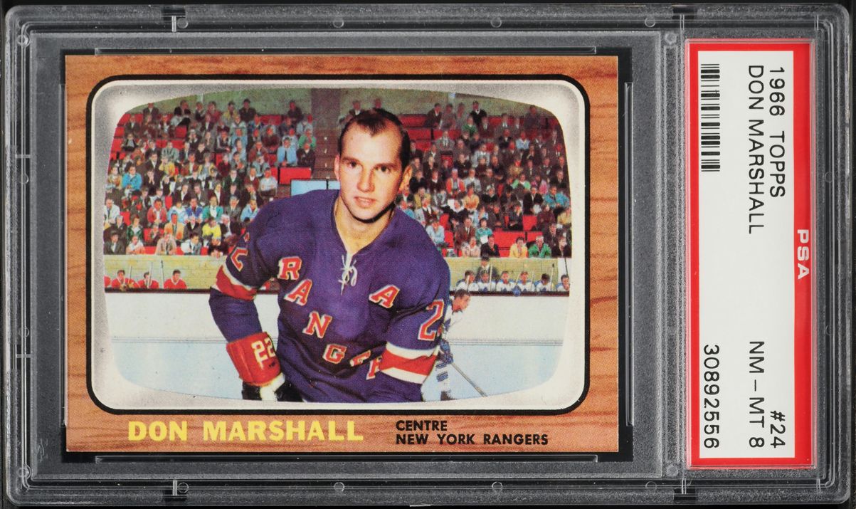 1966 Topps Hockey Don Marshall #24 PSA 8 NM-MT